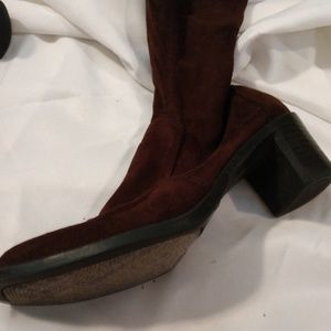 Brown faux suede boots